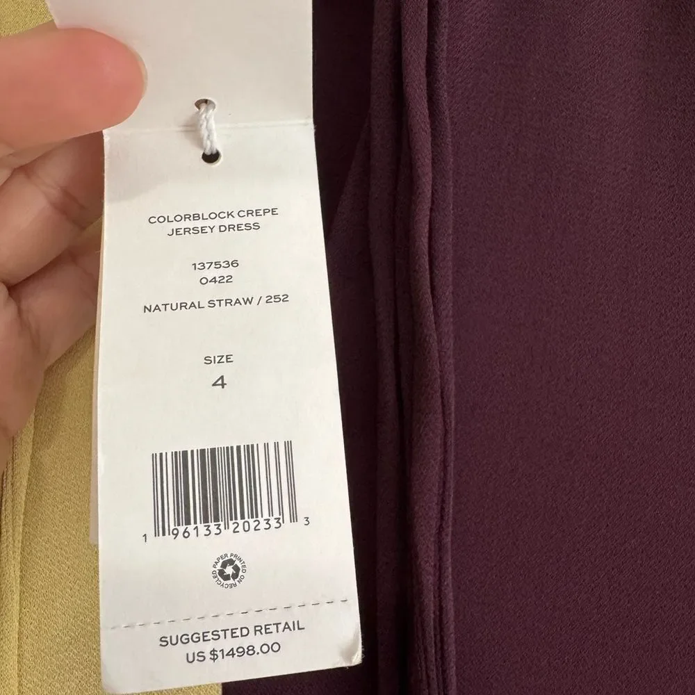 Tory Burch Color Block Crepe Jersey Maxi Dress